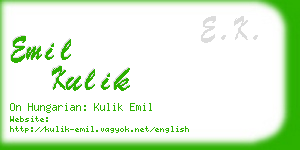 emil kulik business card